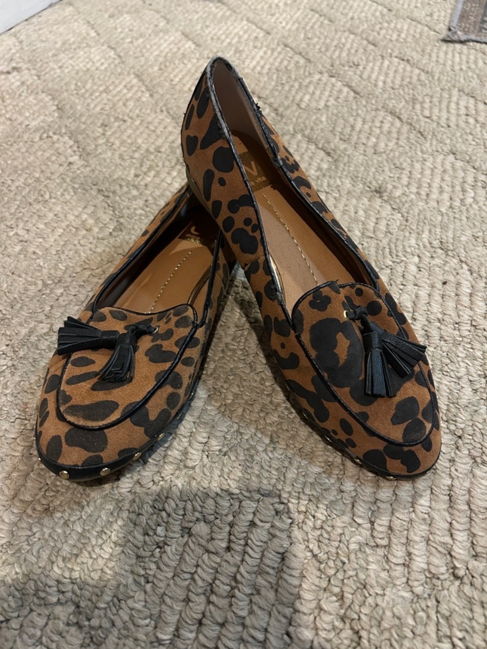 Dolce Vita Leopard Print Tassel Loafers in Brown & Black - Picture 2 of 11